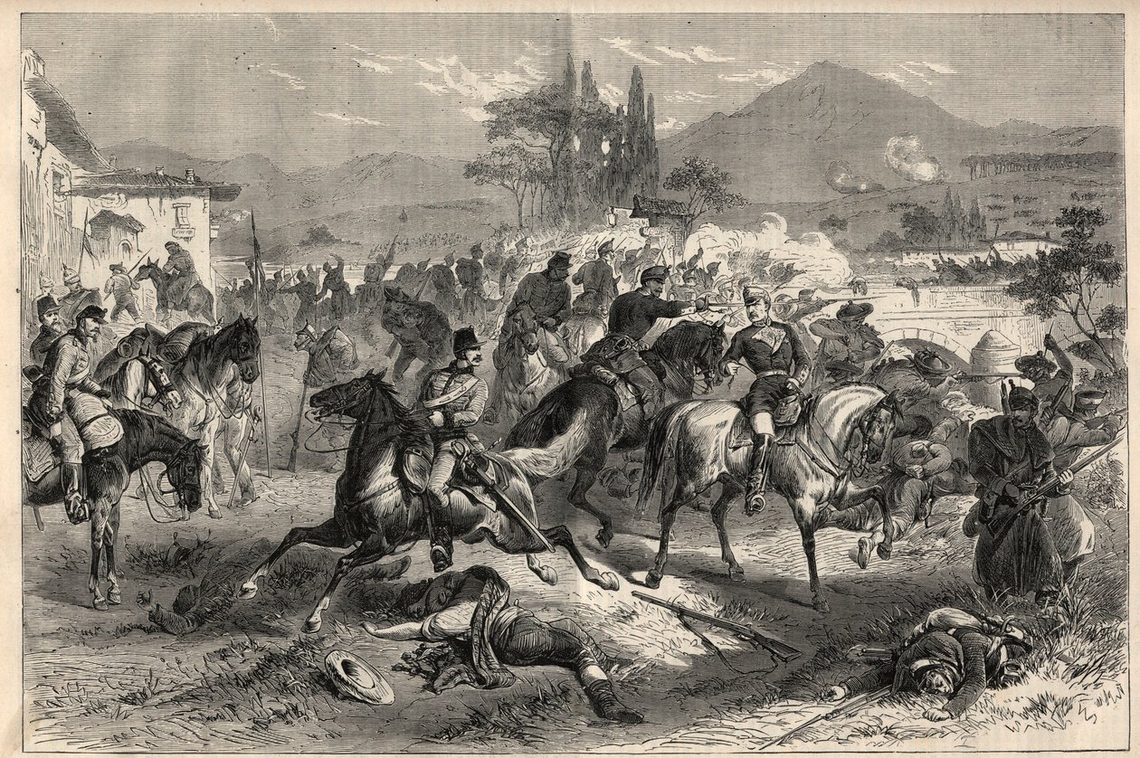 Rewolucja września 1868 w Hiszpanii (Gloriosa): Bitwa pod Alcolea koło Kordoby (Cordoba) (20 września) autorstwa Unknown artist