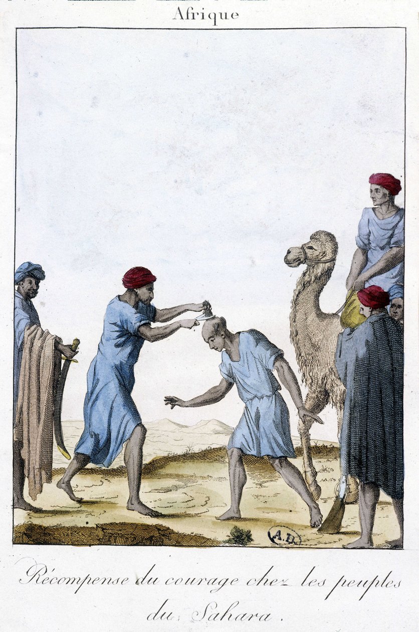Nagroda za odwagę wśród ludów Sahary - Grawerowanie autorstwa Unknown artist