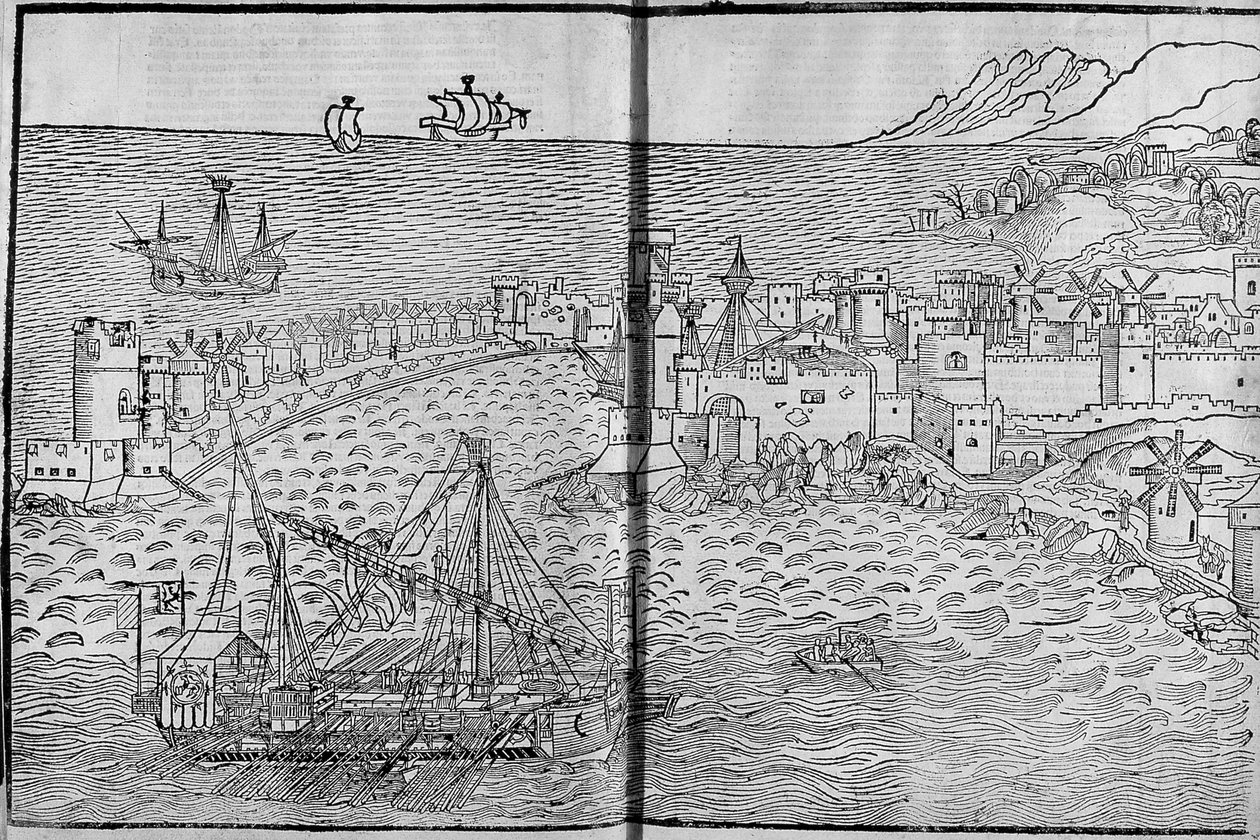 Rodos - w „”Les Saintes Peregrinations”” Bernarda de Breydenbach autorstwa Unknown artist