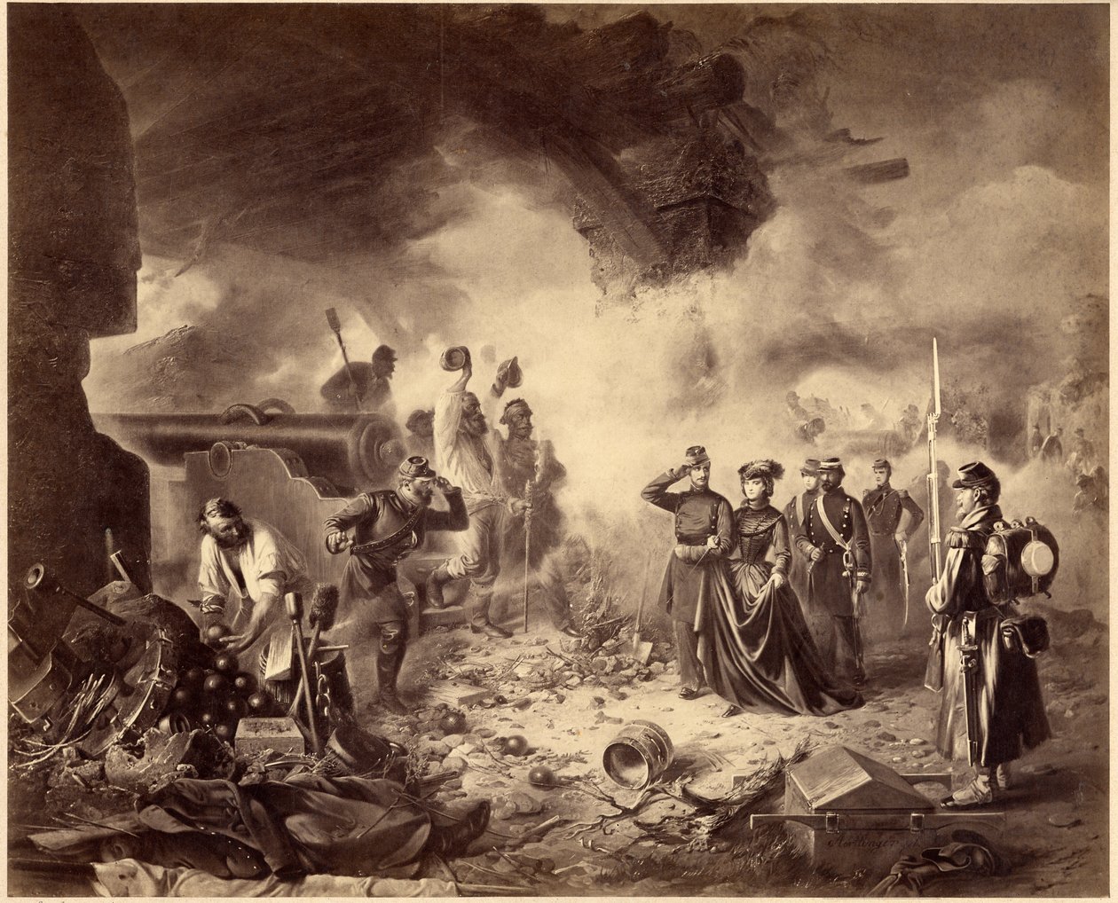 Risorgimento - oblężenie Gaety, 1860-1861. Era zjednoczenia, Włochy, XIX wiek. Marie-Sophie autorstwa Unknown