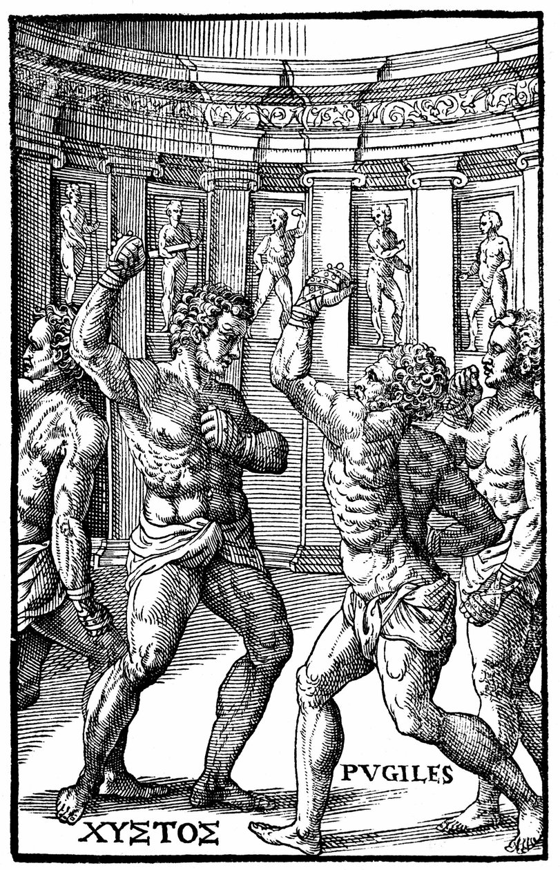 Rzymscy zapaśnicy - w "Hieronymi Mercurialis de Arte Gymnastica", wydanie weneckie autorstwa Unknown artist