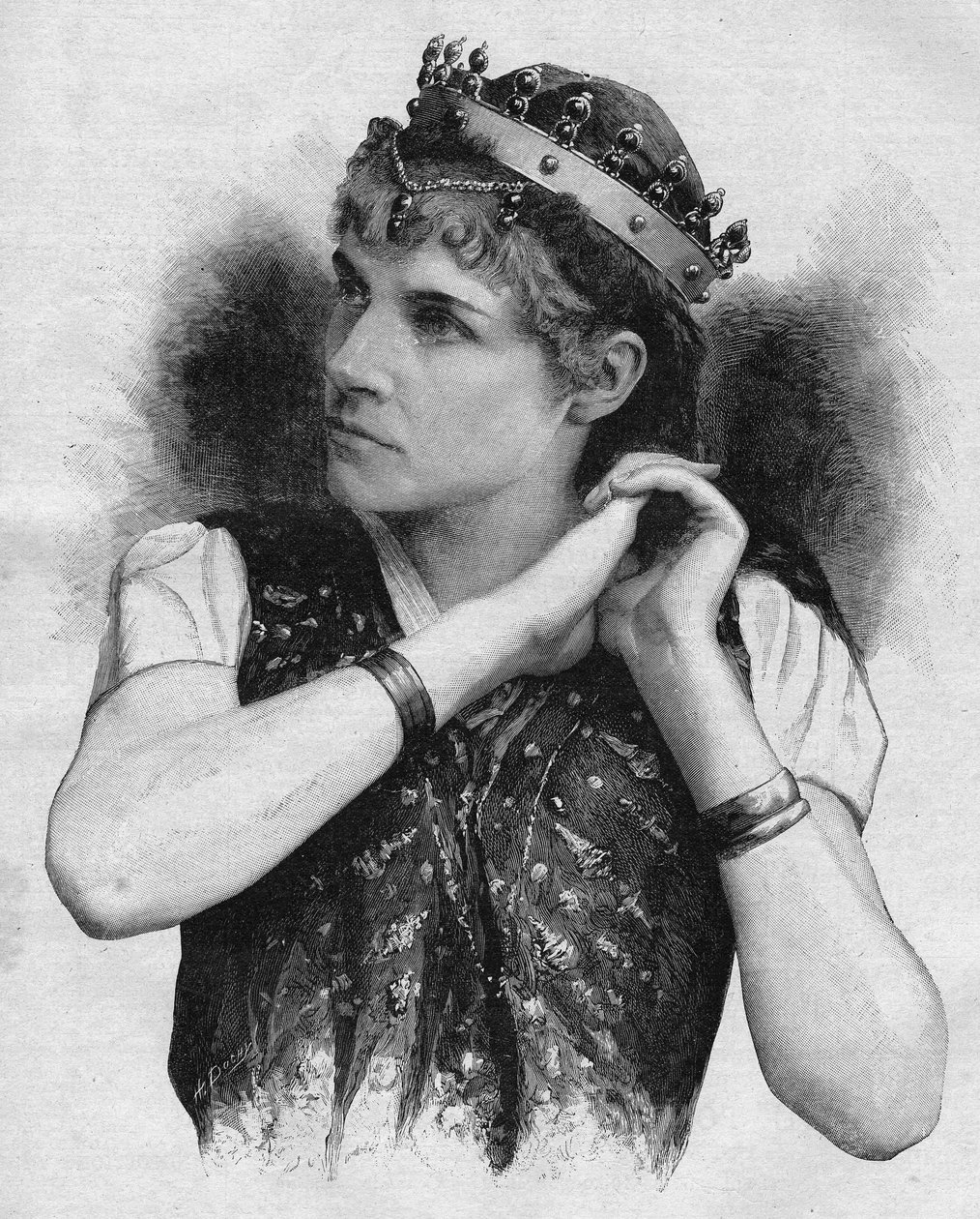 Rose Caron (1857-1930), francuska piosenkarka w „Salammbo” Louisa Etienne Ernesta Reyera z 1892 roku. autorstwa Unknown artist