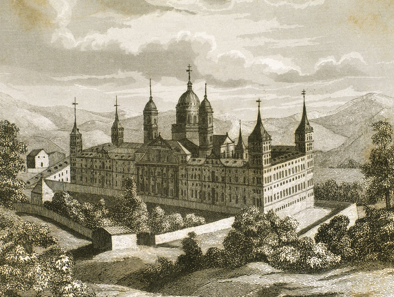 Królewski Klasztor San Lorenzo de El Escorial, prowincja Madryt, Hiszpania autorstwa Unknown