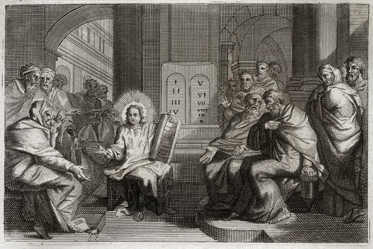 Biblia Royaumont, Nowy Testament: Jezus w świątyni wśród lekarzy. autorstwa Unknown artist