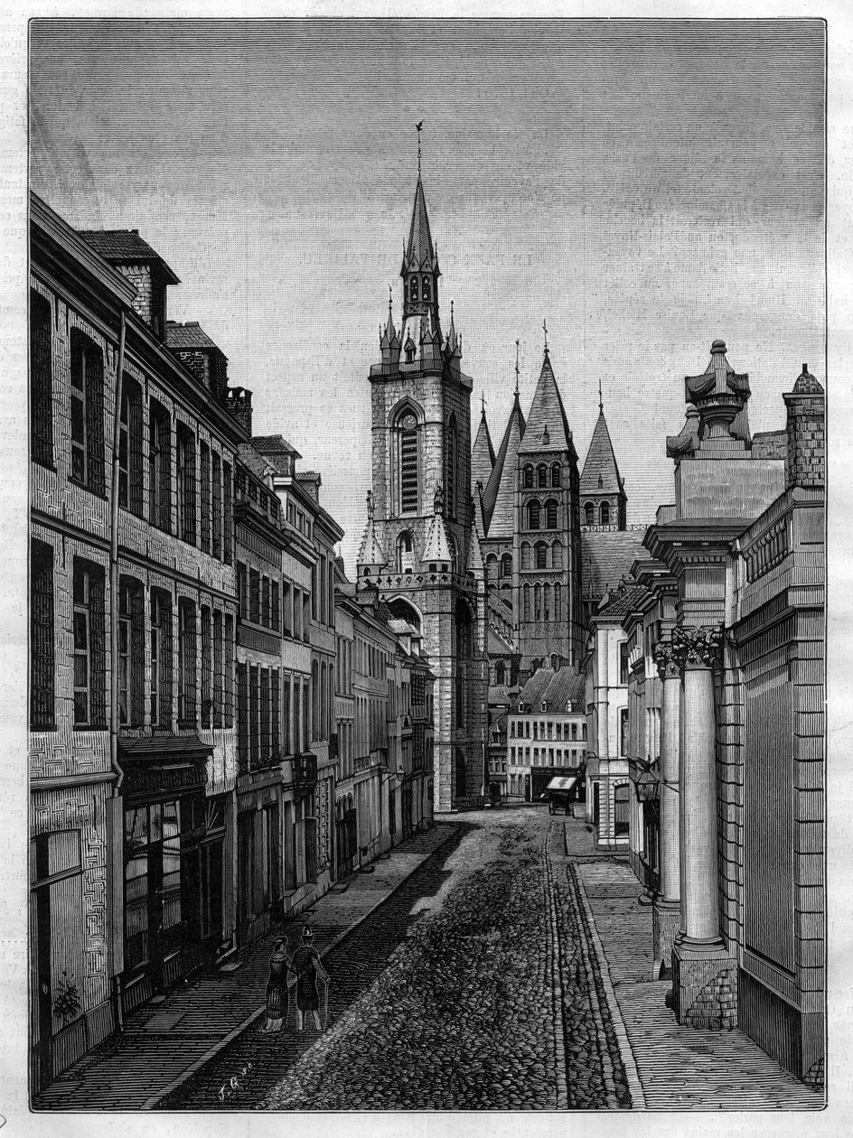 Rue Saint Martin (Abbaye Saint Martin) w Tournay (Tournai) w Belgii w 1882 roku autorstwa Unknown artist