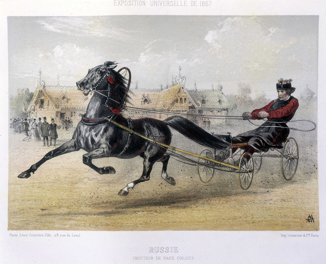 Rosja: Kłusak rasy Orloff - w „Centaur” 1867 autorstwa Unknown artist