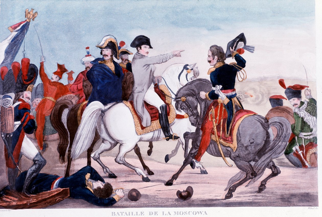 Kampania rosyjska: „” Napoleon I w bitwie pod Moskwą autorstwa Unknown artist