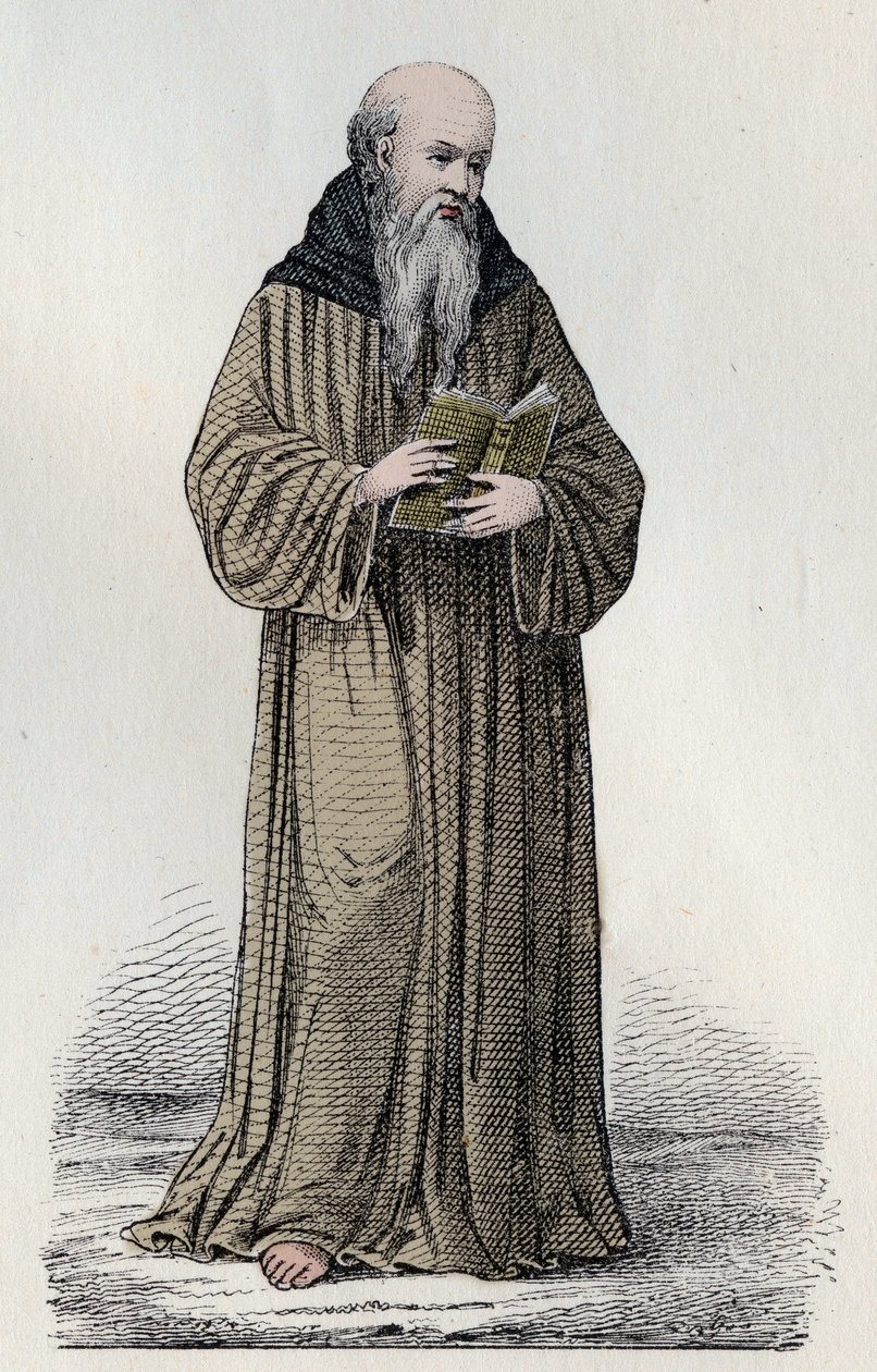 ŚW. BONAWENTURA (1221-1274) Włoski kardynał franciszkański, teolog i filozof - Portret św. Bonawentury (Giovanni da Fidanza lub Bonaventura de Bagnorea, ok. 1220-1274), teolog, doktor Kościoła (dr seraficzny). Grawerowanie 19 autorstwa Unknown artist