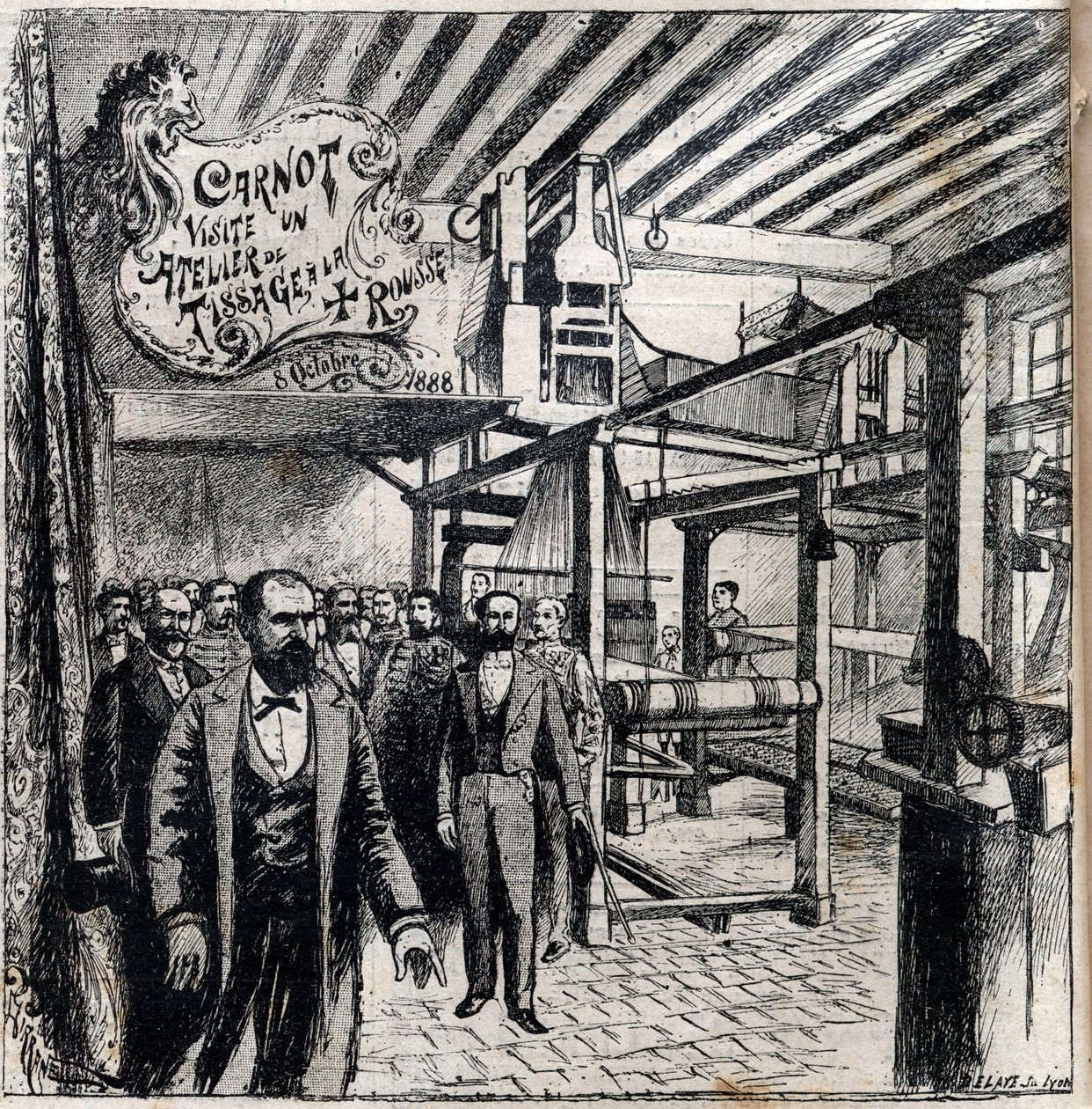 Sadi Carnot (1837-1894) odwiedza warsztat w Canucie, 8 października autorstwa Unknown artist
