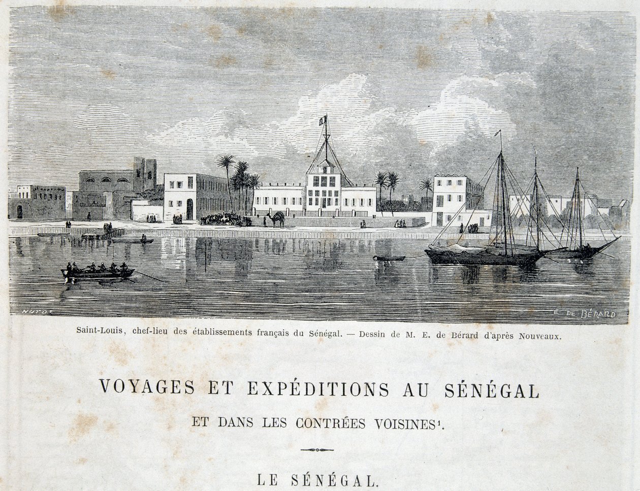 Saint-Louis, stolica francuskich zakładów w Senegalu - w „”Voyage et voyages au Sénégal”” w Tour du Monde, II trym. 1861 autorstwa Unknown artist