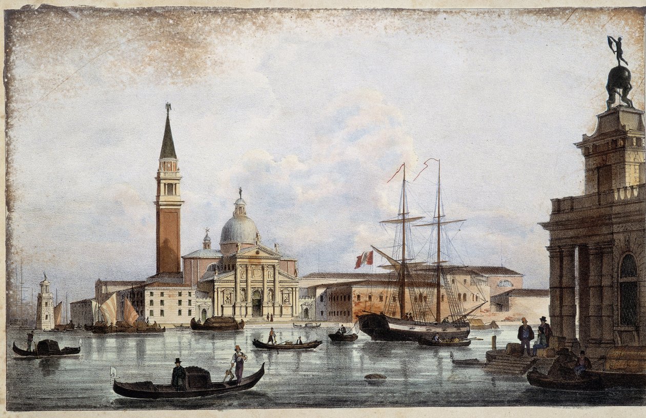Św. Jerzy - w „Albumie głównych widoków Wenecji”, ilustracja Marco Moro, wyd. Gio Brizeghel, v.1840 autorstwa Unknown artist