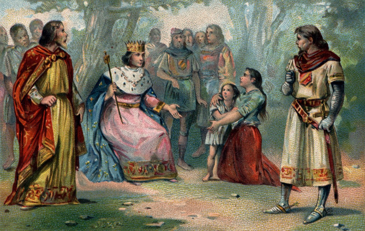 Św. Ludwik (1214-1270), król Francji, wymierzając sprawiedliwość pod dębem Vincennes. autorstwa Unknown artist