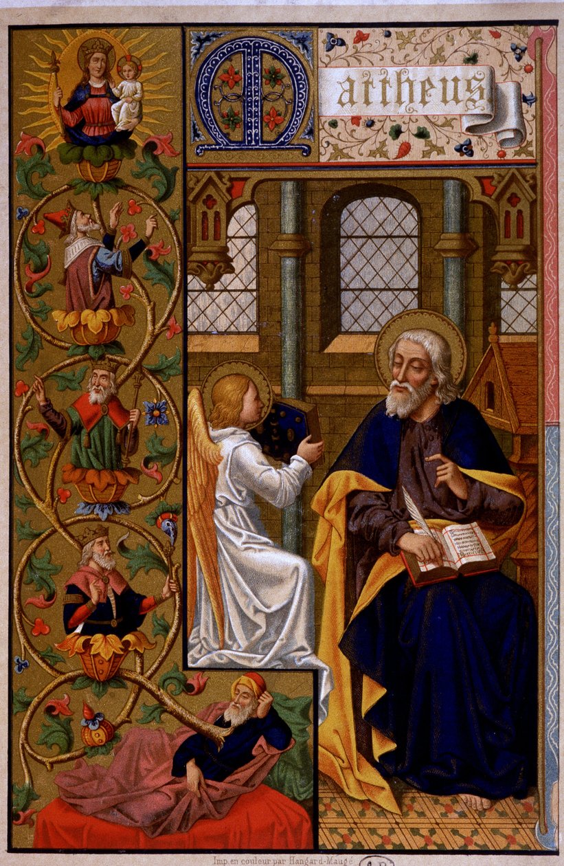 Św. Mateusz piszący Ewangelię. b.d. 19. autorstwa Unknown artist