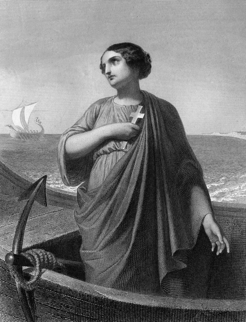 Saint Paule.Roman Patrycjusz (347 do 404) - w „”Święte niewiasty””. 1852. autorstwa Unknown artist