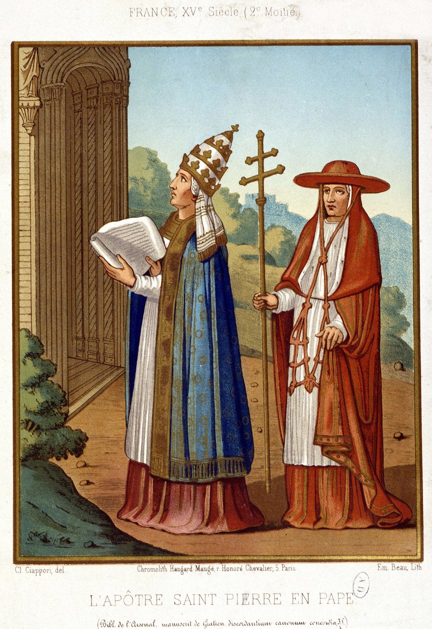 Święty Piotr w Papieżu w towarzystwie kardynała, 2. poł. XV w. autorstwa Unknown artist