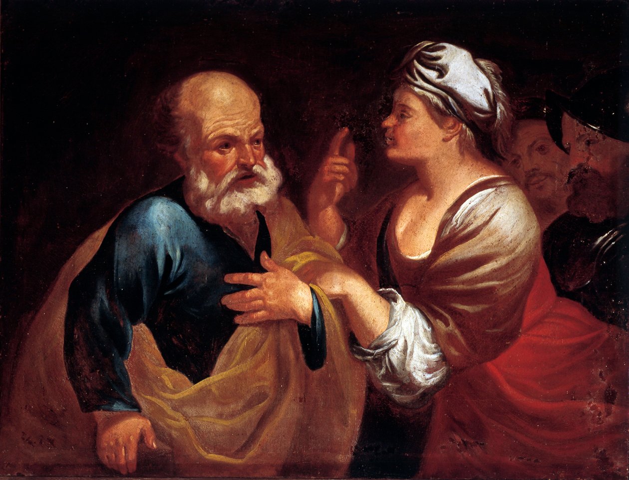 Zaprzeczenie Świętego Piotra (olej na płótnie) autorstwa Unknown artist