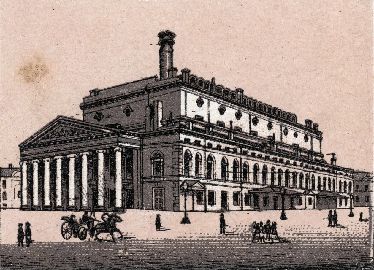 Sankt Petersburg, Rosja: widok Teatru Wielkiego w Sankt Petersburgu w „Świat ilustruje 168 widoków”” Niedatowany (koniec XIX wieku) autorstwa Unknown artist