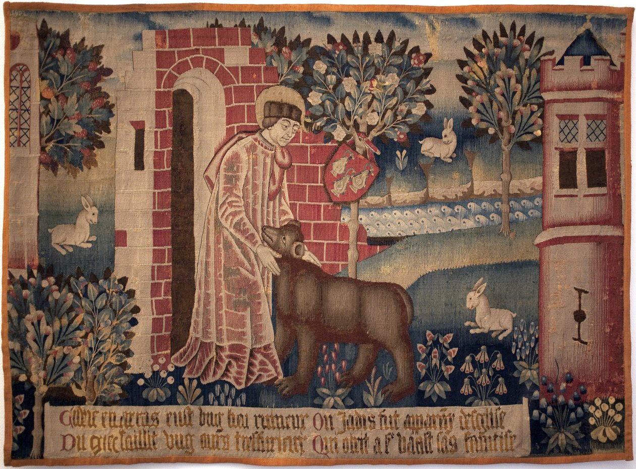 Święty Vaast i Niedźwiedź. Św. Vaast, Św. Gobelin, druga połowa XV wieku. Muzeum Sztuk Pięknych w Arras autorstwa Unknown artist