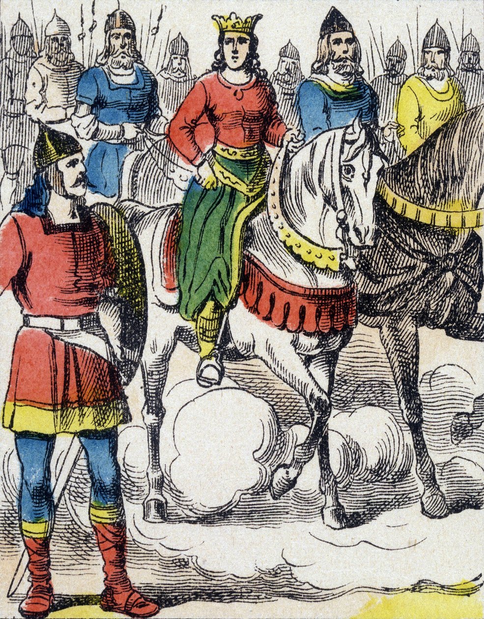 Sainte Clotilde (475-545) uciekł spod kurateli swego wuja Gondebauda, króla Burgundii (480-516), który był mordercą jego rodziny. autorstwa Unknown artist