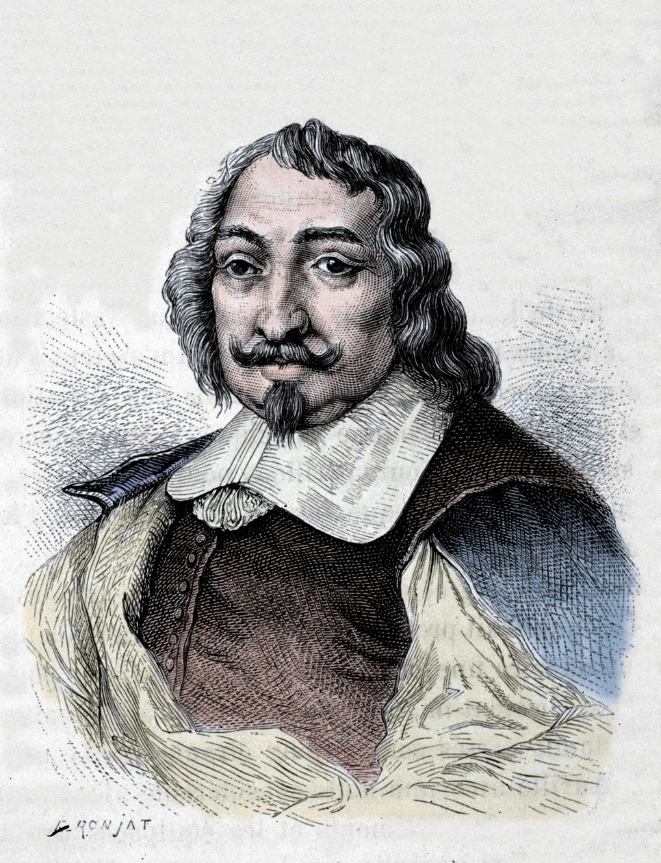 Samuel de Champlain, francuski odkrywca i kolonizator (1567-1635). Kolonizator Kanady. Rycina z 1830 roku po poważnym portrecie autorstwa Moncorneta. autorstwa Unknown artist