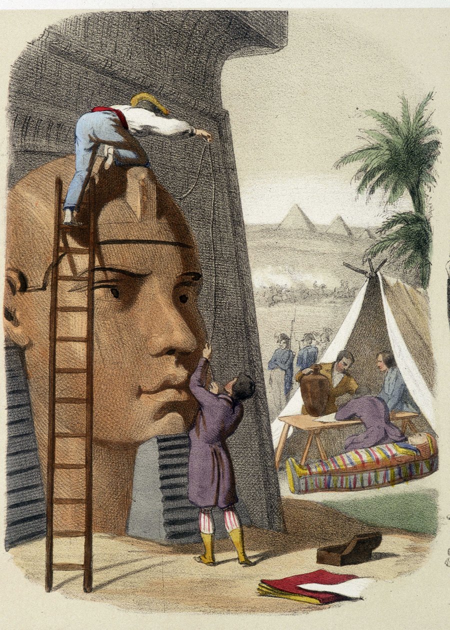 Komisja Naukowa Egiptu (misja Jeana Francois (Jean-Francois) Champollion). Rycina XIX wieku. autorstwa Unknown artist