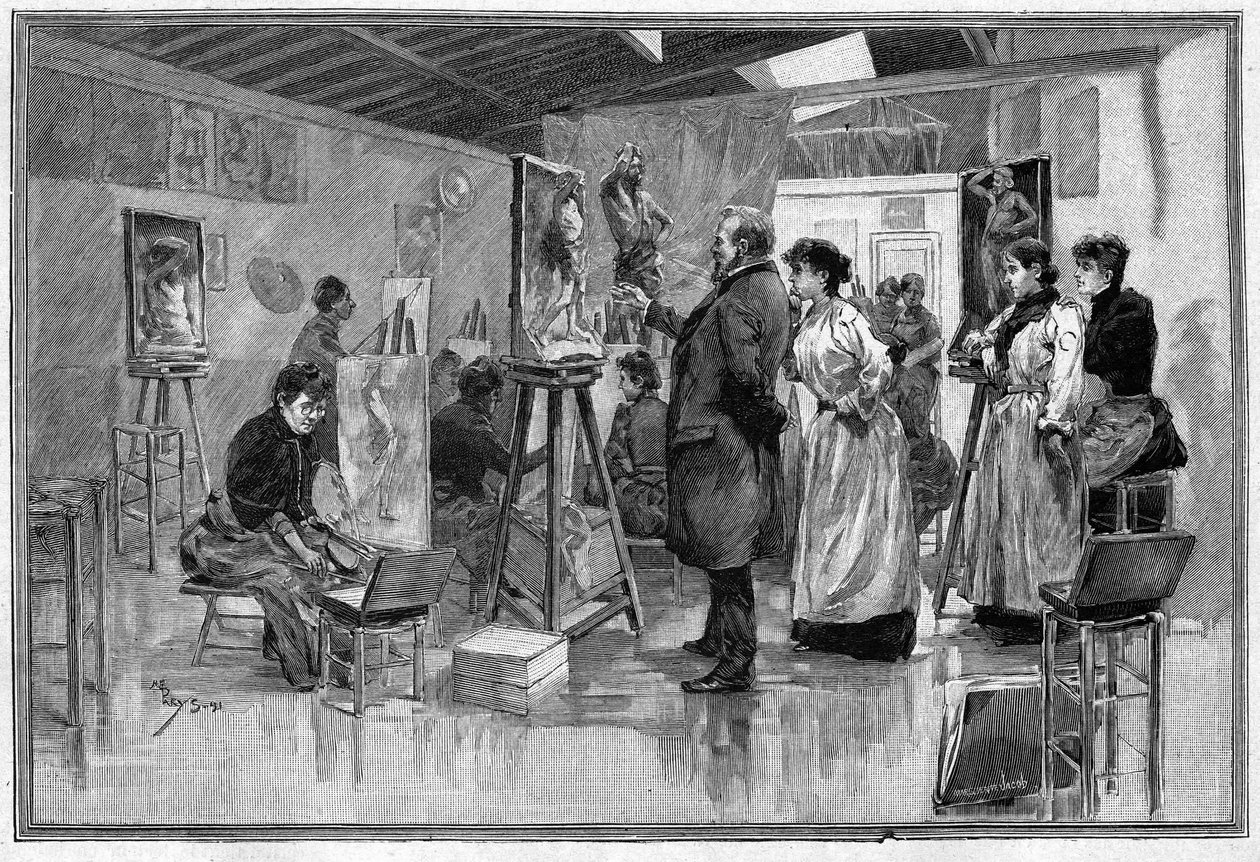 Warsztaty rzeźbiarskie w Paryżu w 1892 r. autorstwa Unknown artist