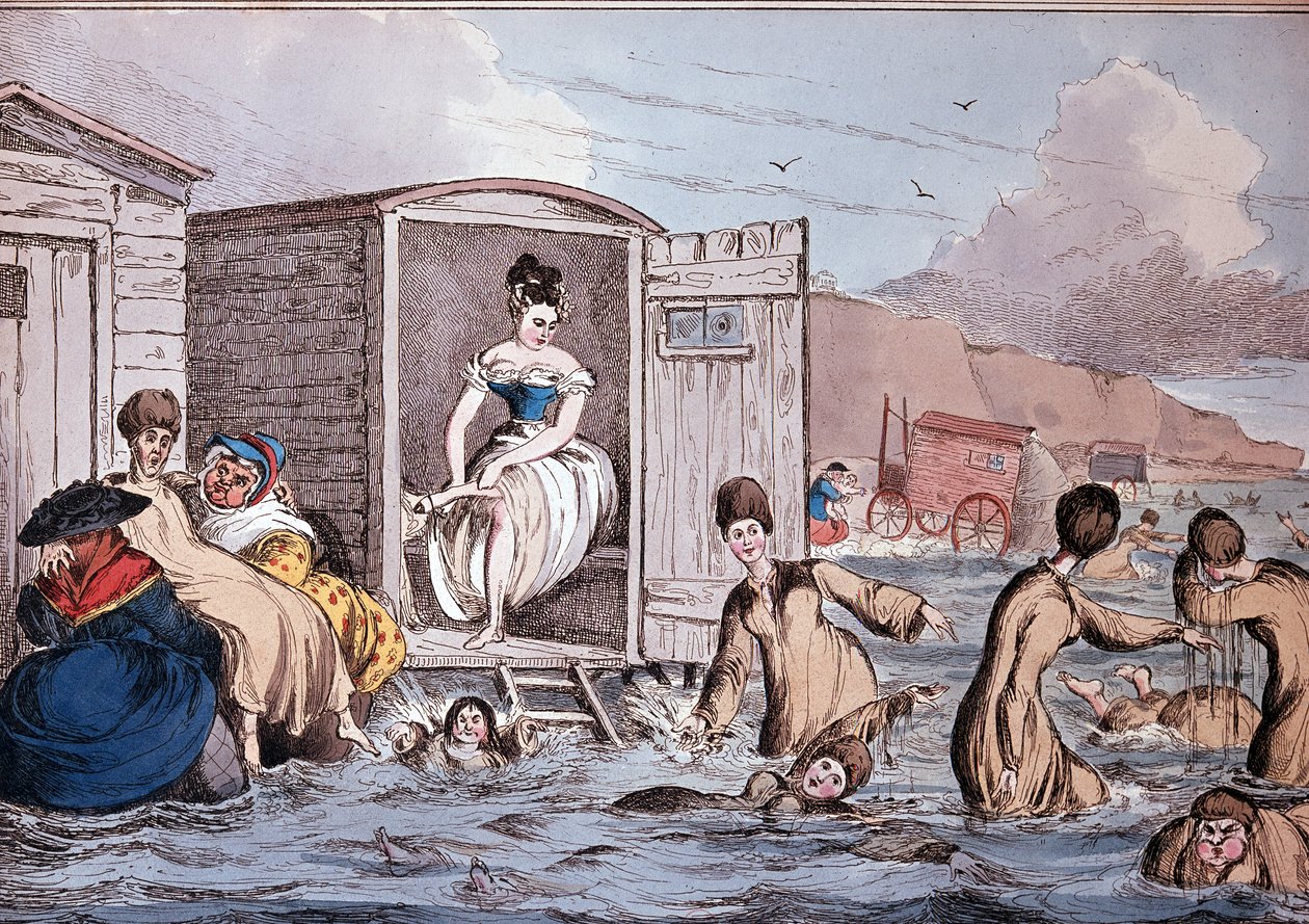 Kąpiele morskie w Brighton - XIX w., B.N. autorstwa Unknown artist