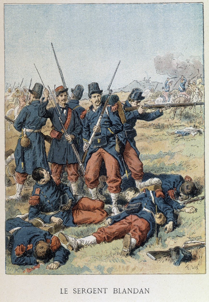 Sierżant Blandan zmarł podczas podboju Algierii w 1842 roku - w „Histoire de France”” autorstwa Unknown artist