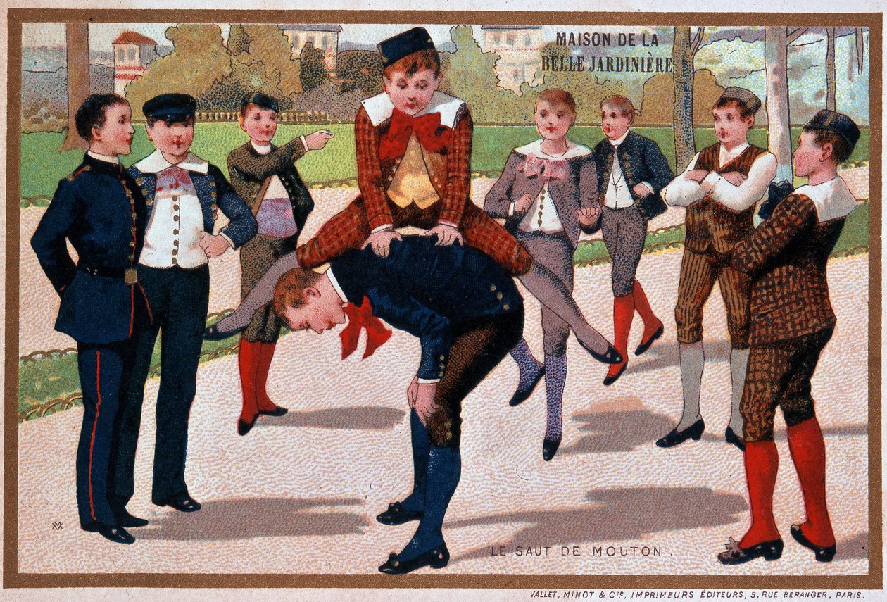 Gra w skoki owiec, reklama sklepu „Piękny ogrodnik”, w. 1895 autorstwa Unknown artist