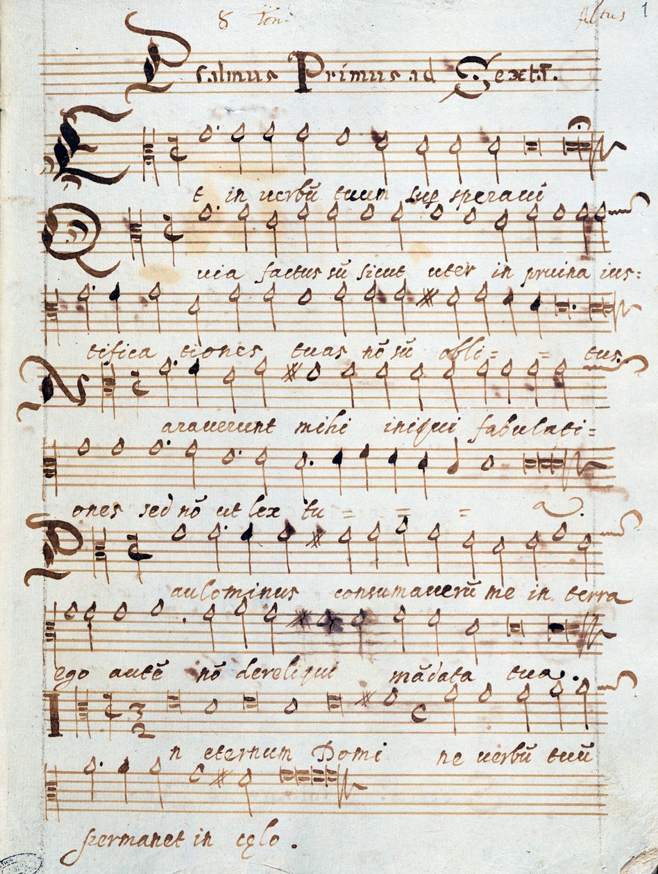 Karta nutowa Psalmu na cztery głosy, która należała do kardynała Francesco Gonzaga autorstwa Unknown artist