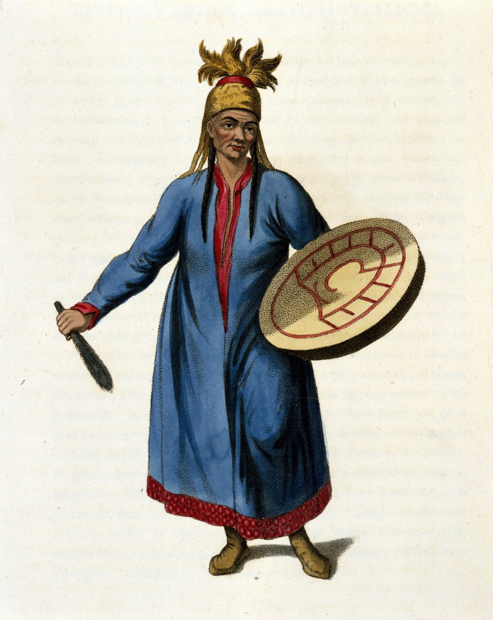 Syberyjski Szaman. Grawerowanie z XIX wieku autorstwa Unknown artist