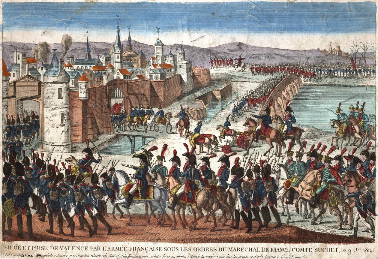 Oblężenie i zdobycie Walencji przez armię francuską pod rozkazami marszałka Francji, hrabiego Sucheta, 9 stycznia autorstwa Unknown artist