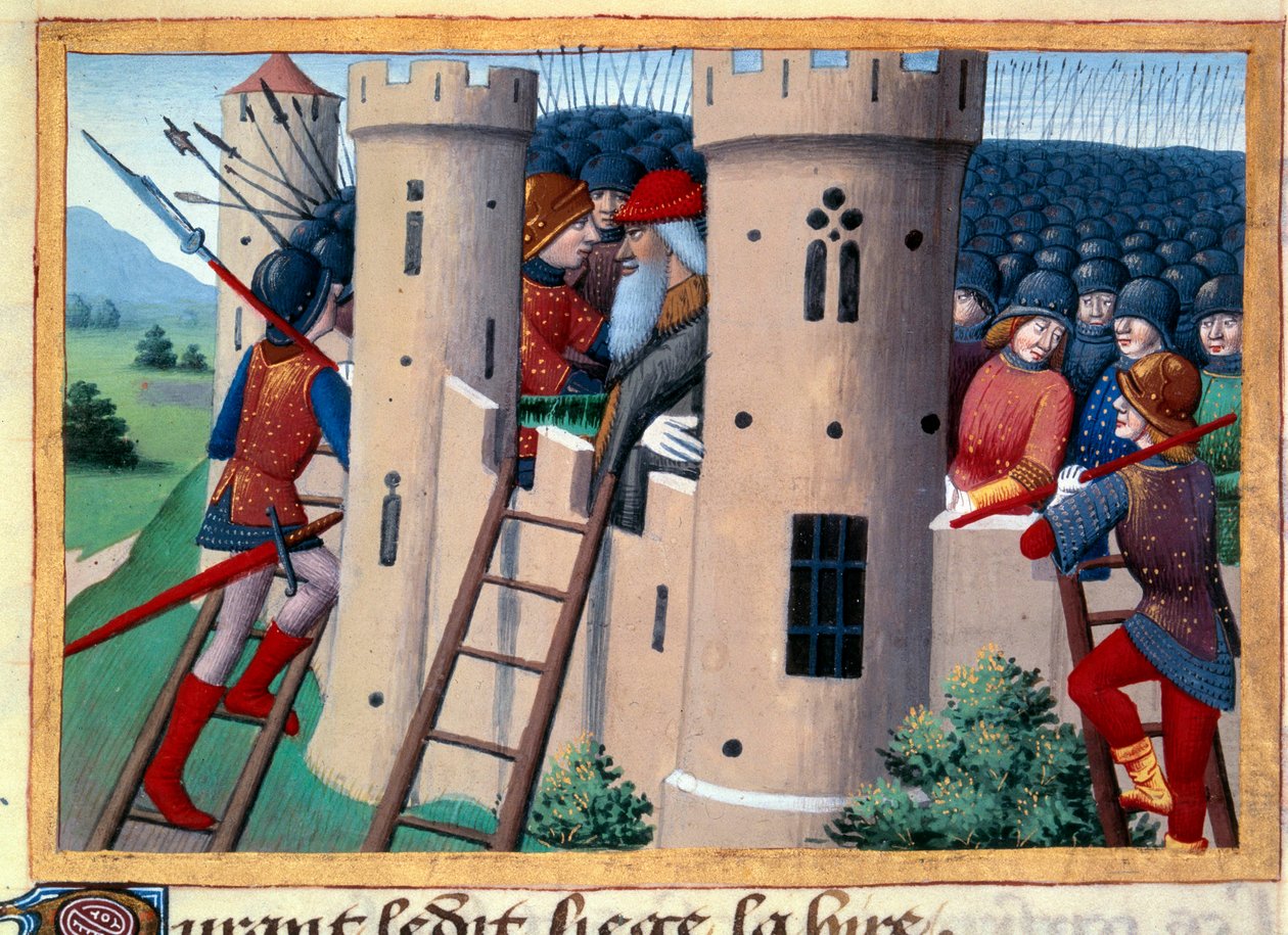 Oblężenie Chateau-Gaillard (Chateau Gaillard) przez najem i uwolnienie Barbazan autorstwa Unknown artist