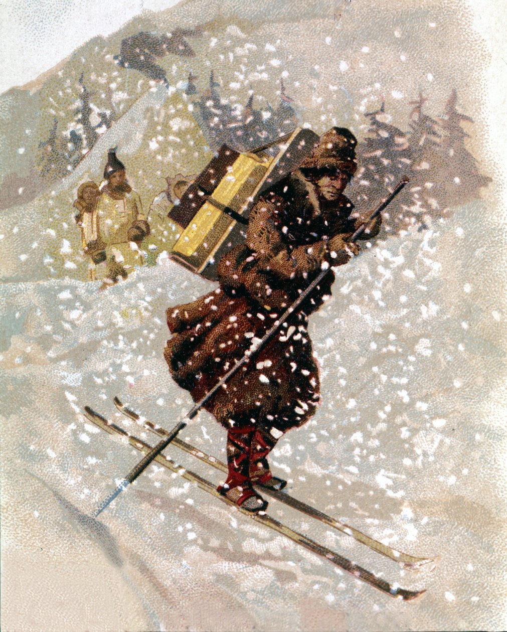 Narciarz śnieżny. chrom. autorstwa Unknown artist