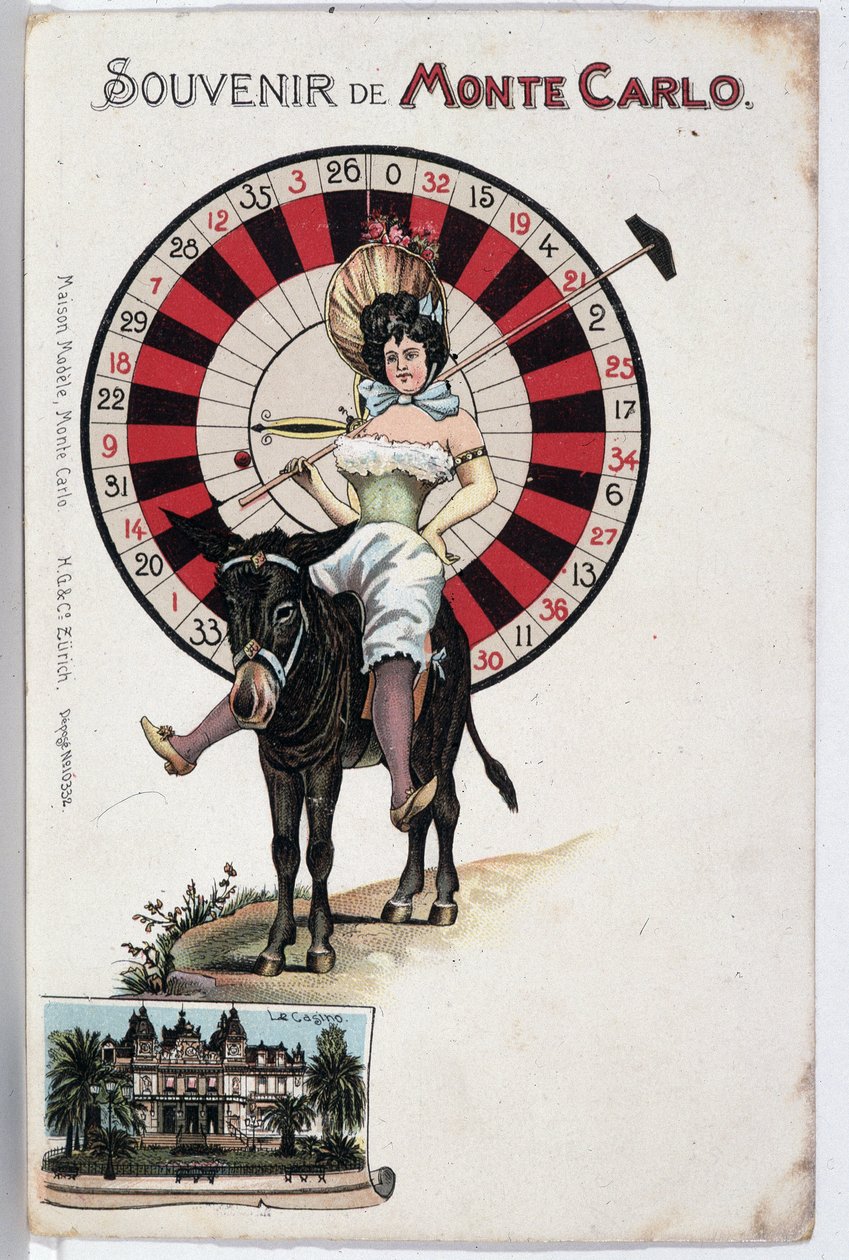 Pamiątkowa pocztówka z Monte Carlo, koniec XIX wieku autorstwa Unknown artist