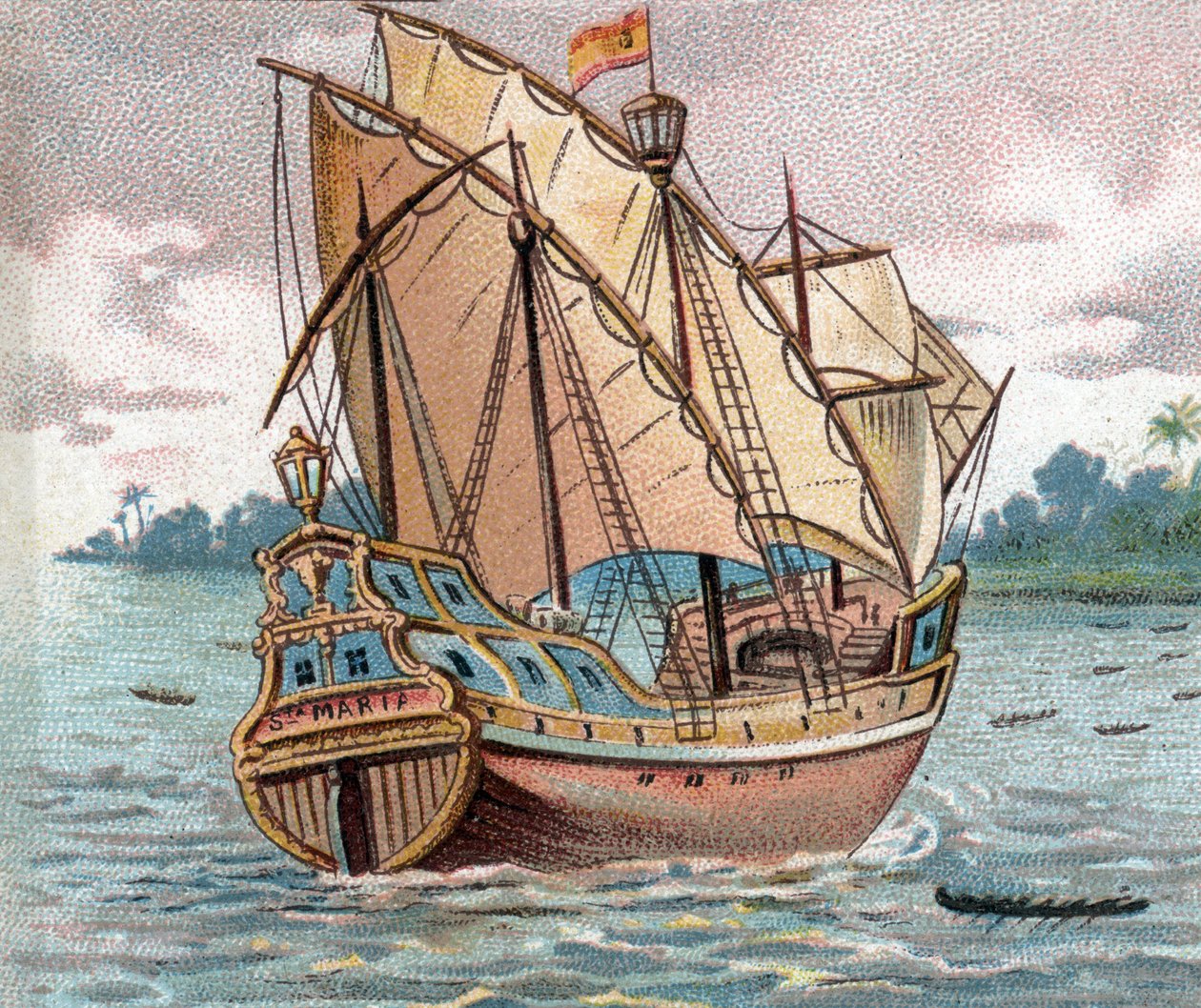 Hiszpańska karawela koniec XV wieku - Żaglowiec Karawela XV wiek autorstwa Unknown artist