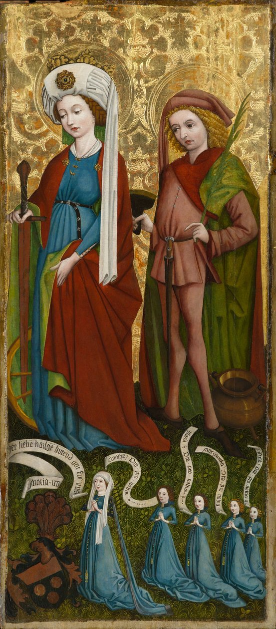 Św. Katarzyna i św. Wita z Anną von Freiberg i jej córkami, ok. 1450 (tempera i olej na desce) autorstwa Unknown artist
