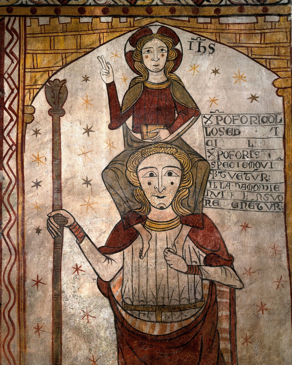 Św. Krzysztof niosący Dzieciątko Jezus, ok. 1285 (fresk) autorstwa Unknown artist
