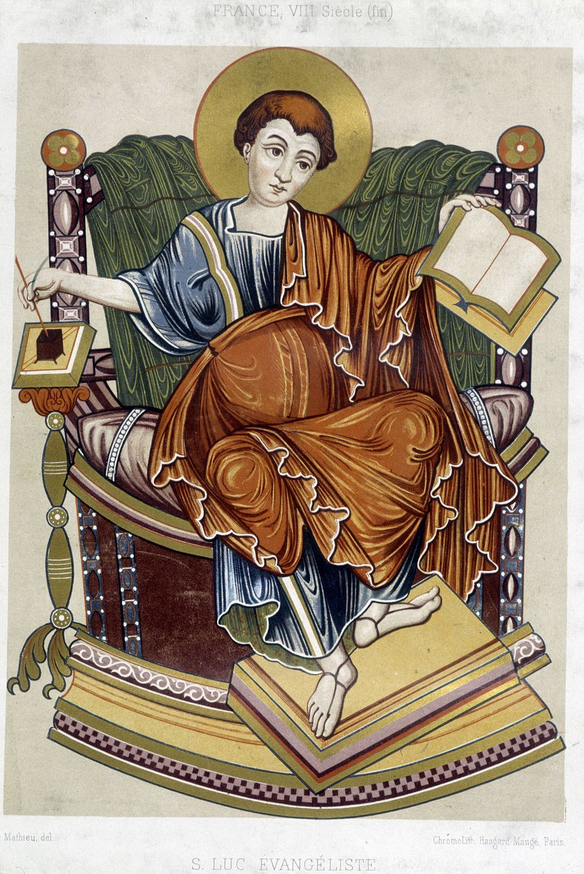 Ewangelista św Łukasza - chromo. XIX w. z dokumentu z VIII w. autorstwa Unknown artist