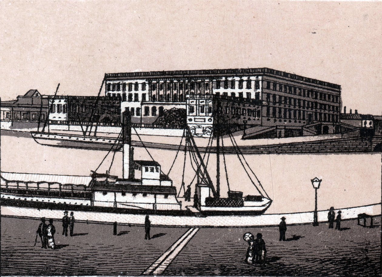Sztokholm, Szwecja: widok na Zamek Królewski (Zamek Królewski). w „” Świat ilustruje 168 odsłon”” Niedatowany (koniec XIX wieku) autorstwa Unknown artist