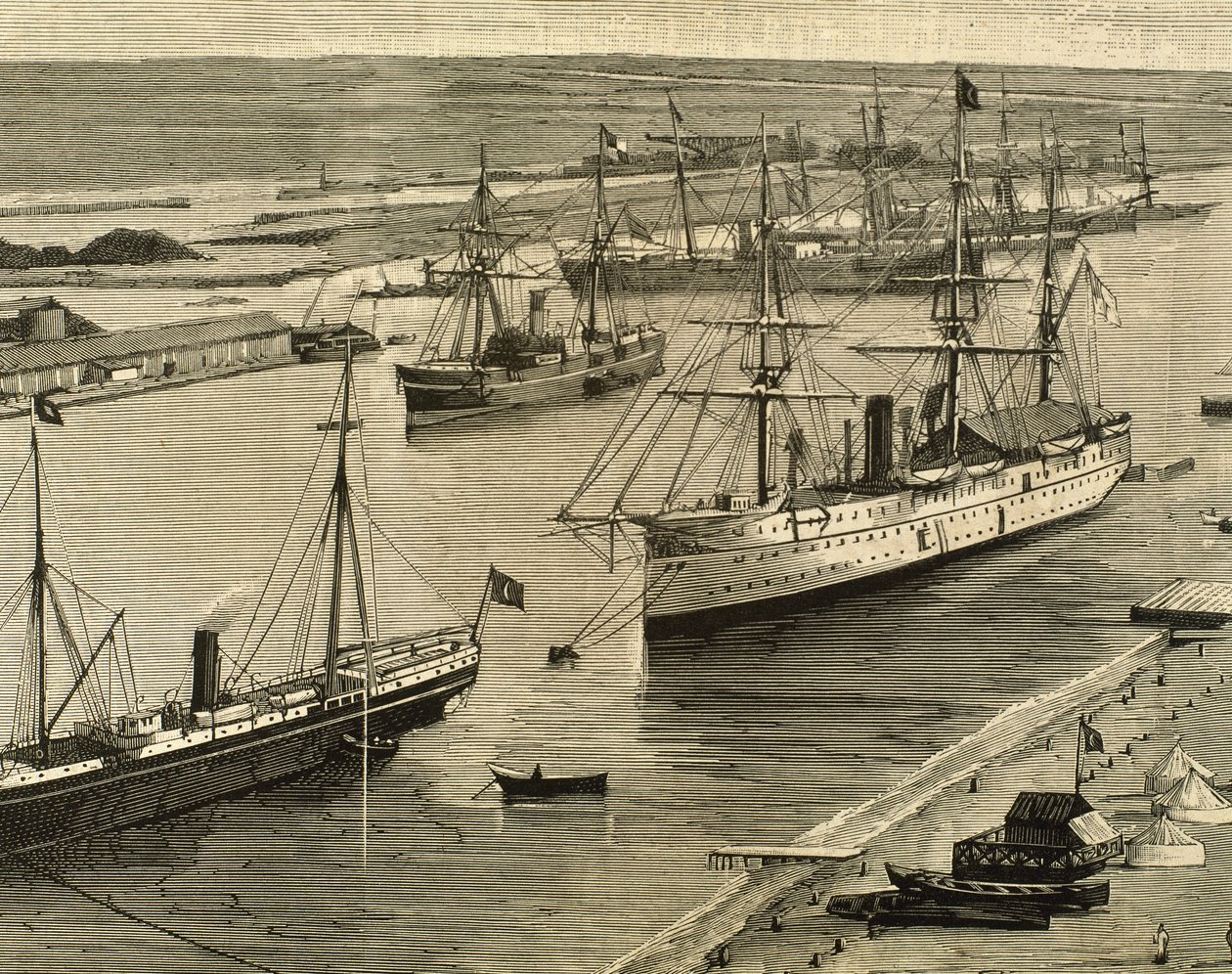 Kanał Sueski, Port-Said, Egipt autorstwa Unknown artist