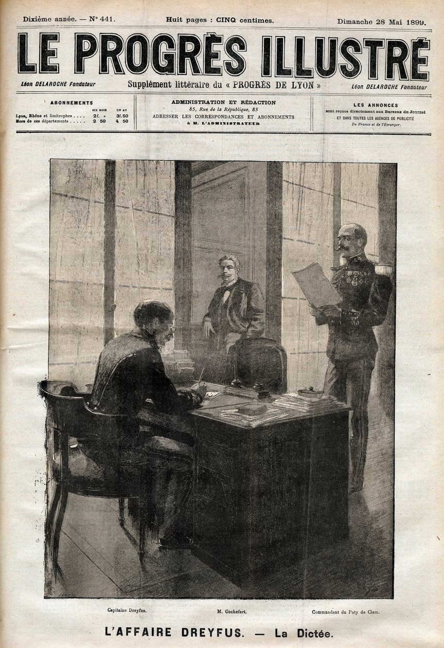 SPRAWA DREYFUSA - List podyktowany Alfredowi Dreyfusowi 15 października autorstwa Unknown artist