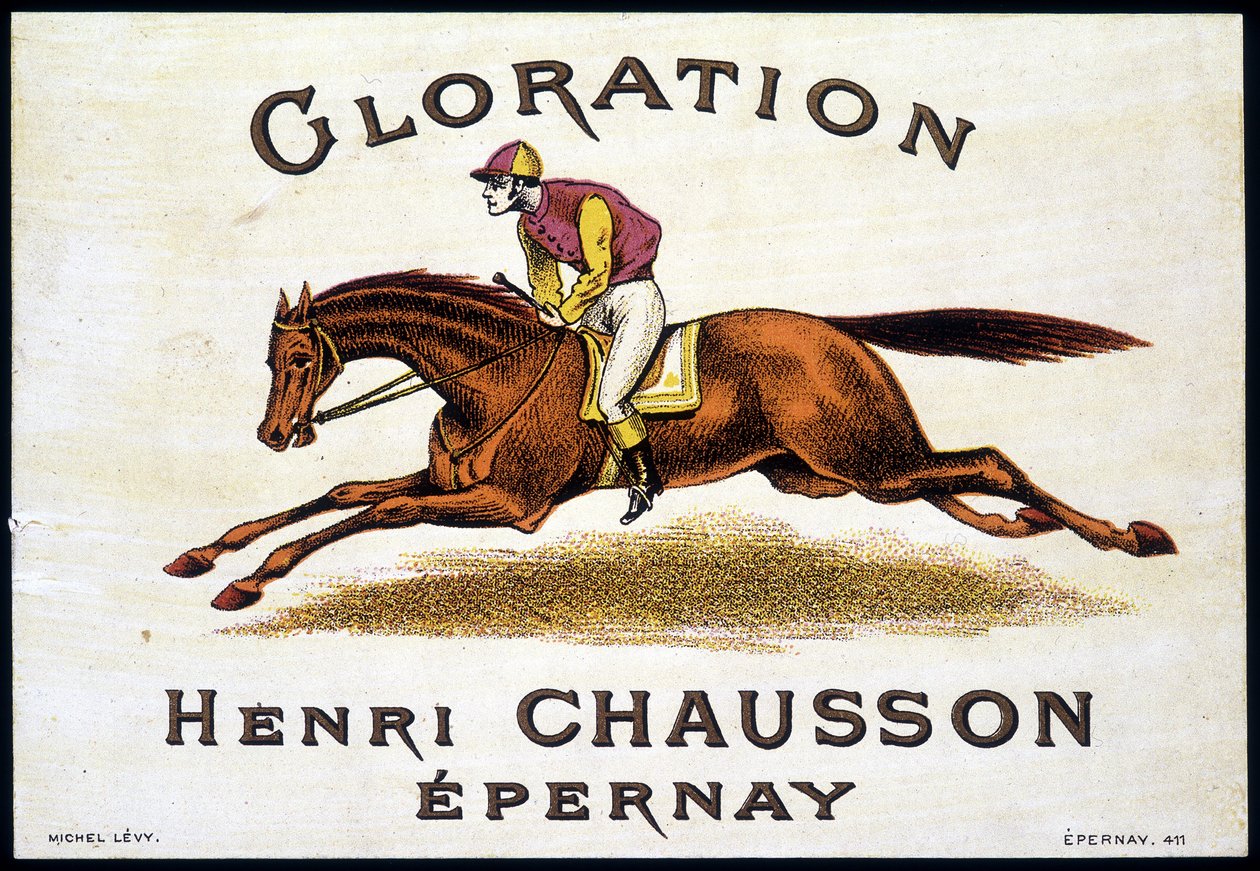 Tag „” Glorination Henri Chausson Epernay””: jazda konna, sd. 19 wiek. autorstwa Unknown artist