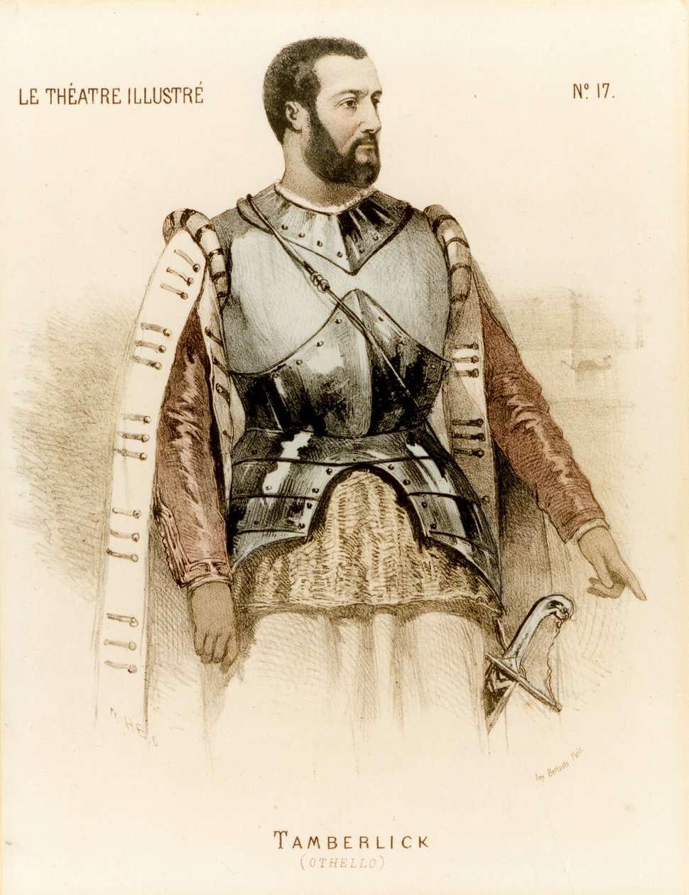 Tamberlick jako Otello – Rossini Enrico Tamberlik (druk) autorstwa Unknown artist