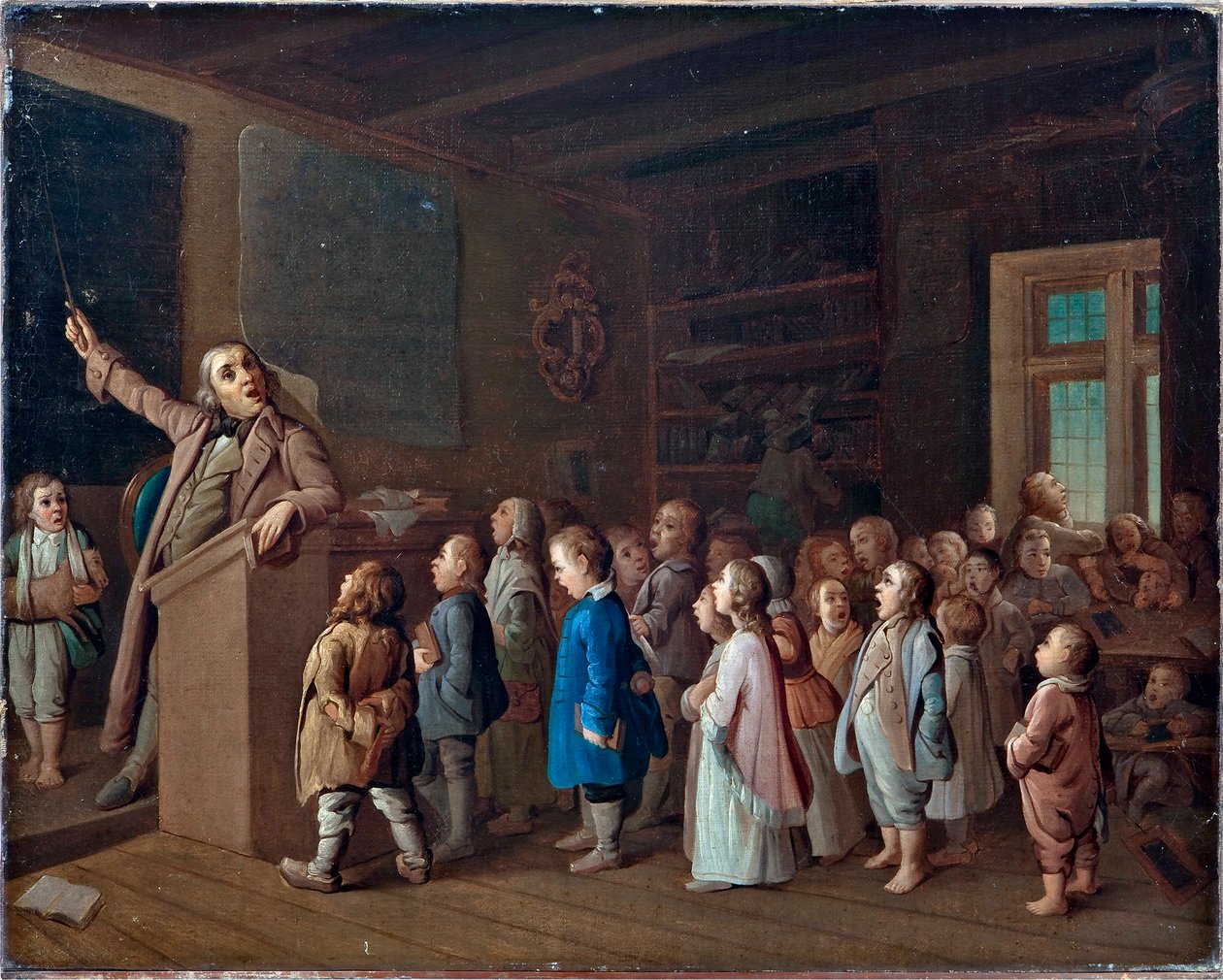 Nauczanie w wiejskiej szkole, Anonim. Olej na płótnie, I poł. XIX w., Państwowe Muzeum Historii Religii, Sankt Petersburg autorstwa Unknown artist