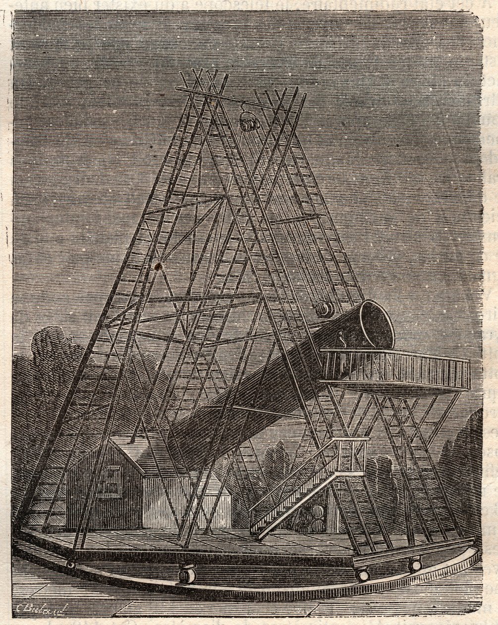 Teleskop Williama Herschela (Friedrich Wilhelm Herschel autorstwa Unknown artist
