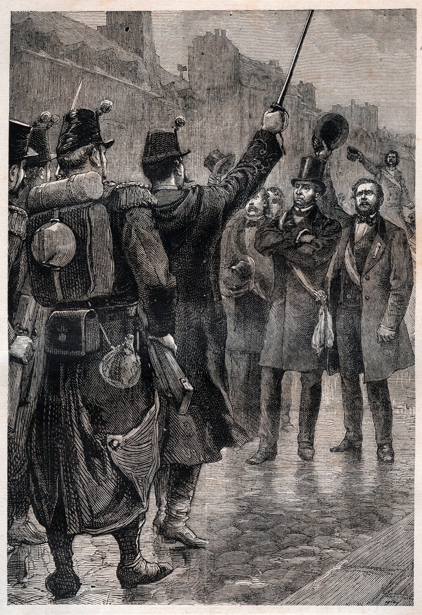 Aresztowanie Victora Schoelchera (1804-93) na barykadzie św. Bonaparte (futu autorstwa Unknown artist