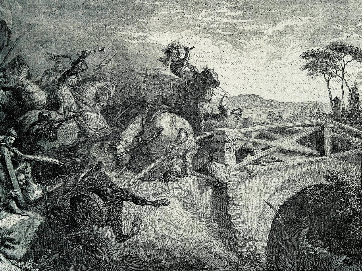 Bitwa pod Garigliano (Garellano) między Francuzami a Hiszpanami podczas III wojny włoskiej, 29 grudnia 1503 .: Gonzalo Fernandez De Cordoba zwany El Gran Capitan autorstwa Unknown artist