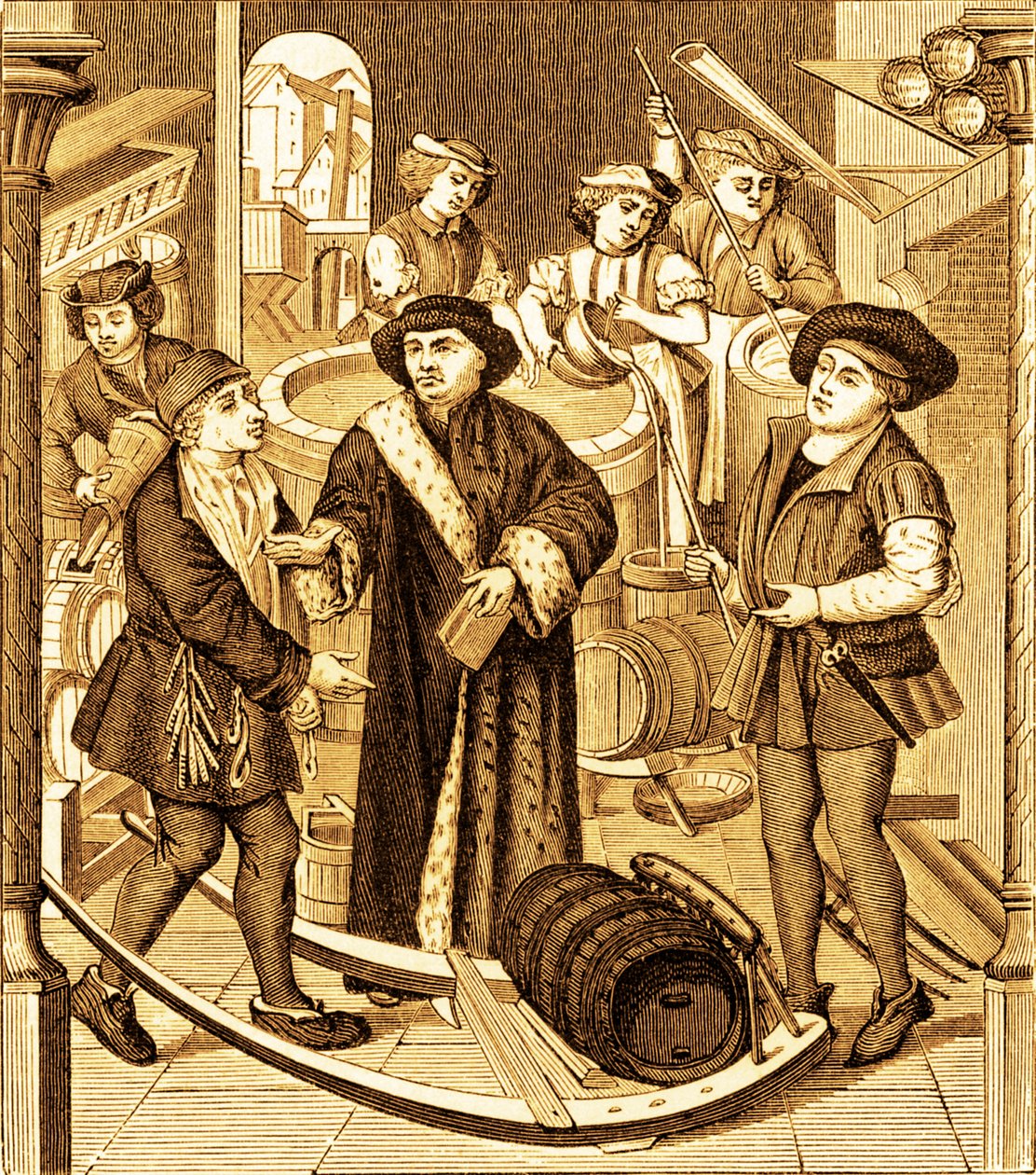 Biskup Tournai otrzymujący dziesięcinę z piwa w tournai autorstwa Unknown artist