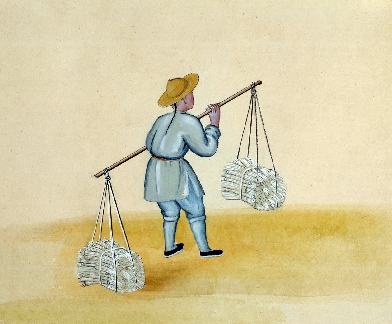 Chiński handlarz drewnem. Rysunek z XVII wieku. Paryż. B N autorstwa Unknown artist